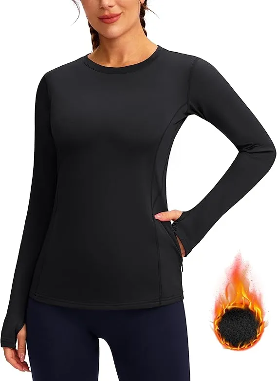G Gradual Women’s Thermal Fleece Tops Long Sleeve